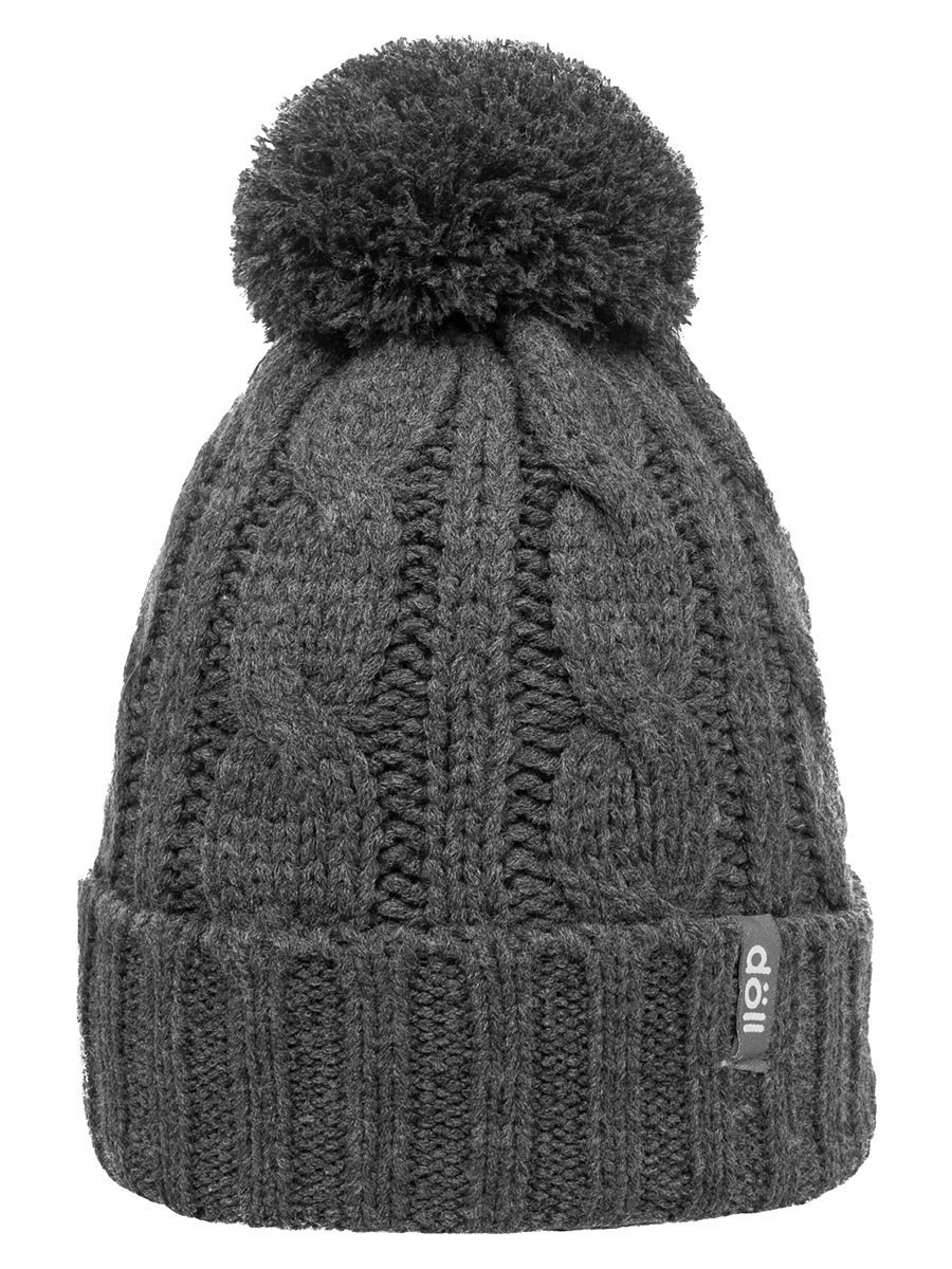 Dziecięca czapka zimowa z pomponem szara Döll r.53