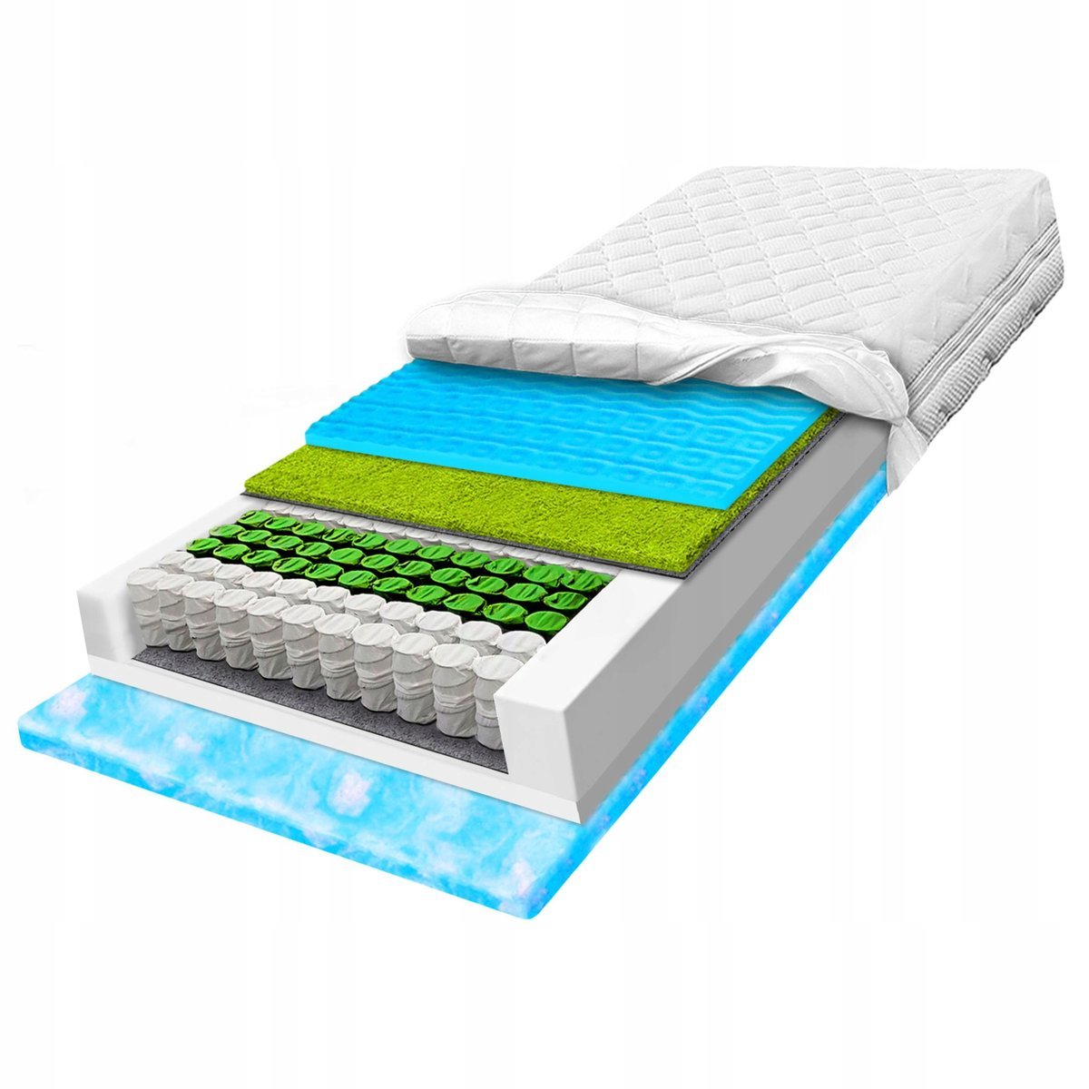 Materac sprężynowy 80x200 masujący twardy relaksujący H3 H4 24cm