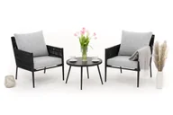 Meble ogrodowe - Zestaw mebli ogrodowych taras balkon aluminiowe BELIZE czarno szary - miniaturka - grafika 1