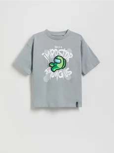 Reserved - Bawełniany t-shirt Among Us - ciemnoszary - Koszulki dla chłopców - miniaturka - grafika 1