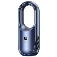 Wentylatory - Przenośny wentylator biurkowy bezłopatkowy z portem USB, 6 prędkościami, cichy, z panelem LED do sypialni, domu i biura (niebieski) - miniaturka - grafika 1