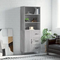 Witryny - vidaXL Witrynka szary dąb sonoma 69,5x34x180cm materiał drewnopochodny - miniaturka - grafika 1