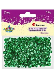 TITANUM Cekiny TITANUM 7mm zielony metal. 260078 - Pasmanteria - miniaturka - grafika 1