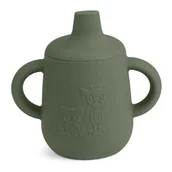 Kubki dla dzieci - Nuuroo silikonowy kubek niekapek z ustnikiem KOALA GIRAF Dusty Green - miniaturka - grafika 1