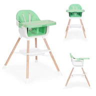 Krzesełka do karmienia - FOTELIK KRZESEŁKO DO KARMIENIA DZIECI 2W1 ZIELONY ECOTOYS - miniaturka - grafika 1