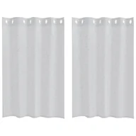 Zasłony - vidaXL Zasłony z zasłonami 2 pcs Jasny szary 140 x 140 cm Poliester - miniaturka - grafika 1