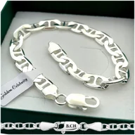 Bransolety męskie - GRUBA MĘSKA BRANSOLETA GUCCI 23cm/7,5 mm DIAMENTOWANA, PEŁNA DLA MĘŻCZYZNY - miniaturka - grafika 1