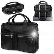 Torby męskie - Męska torba skórzana Brązowa Duża na Laptop A4 pojemna Beltimore - miniaturka - grafika 1