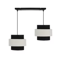 Lampy sufitowe - Żyrandol na lince BENTA 2xE27/40W/230V czarny/kremowy - miniaturka - grafika 1