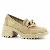 Mokasyny damskie - Beżowe zamszowe mokasyny CARINII - Carinii - miniaturka - grafika 1