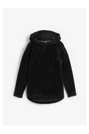 Bluzy damskie - bonprix Miękka długa bluza z polaru, oversized czarny - miniaturka - grafika 1