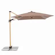 Parasole - Parasol ogrodowy z bocznym masztem Doppler Alu Wood 220x300 cm, brązowy - miniaturka - grafika 1