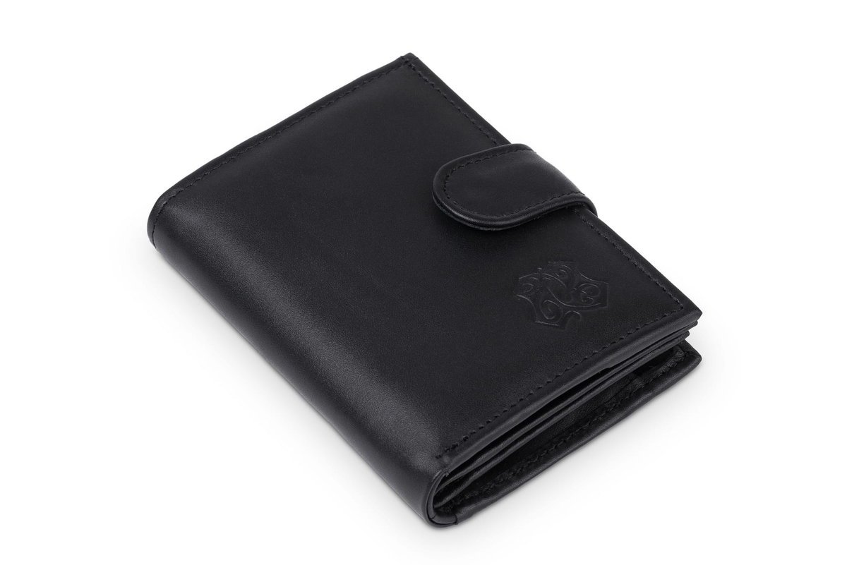 Portfel Męski Skórzany Kaletnik Janczar Czarny Mat