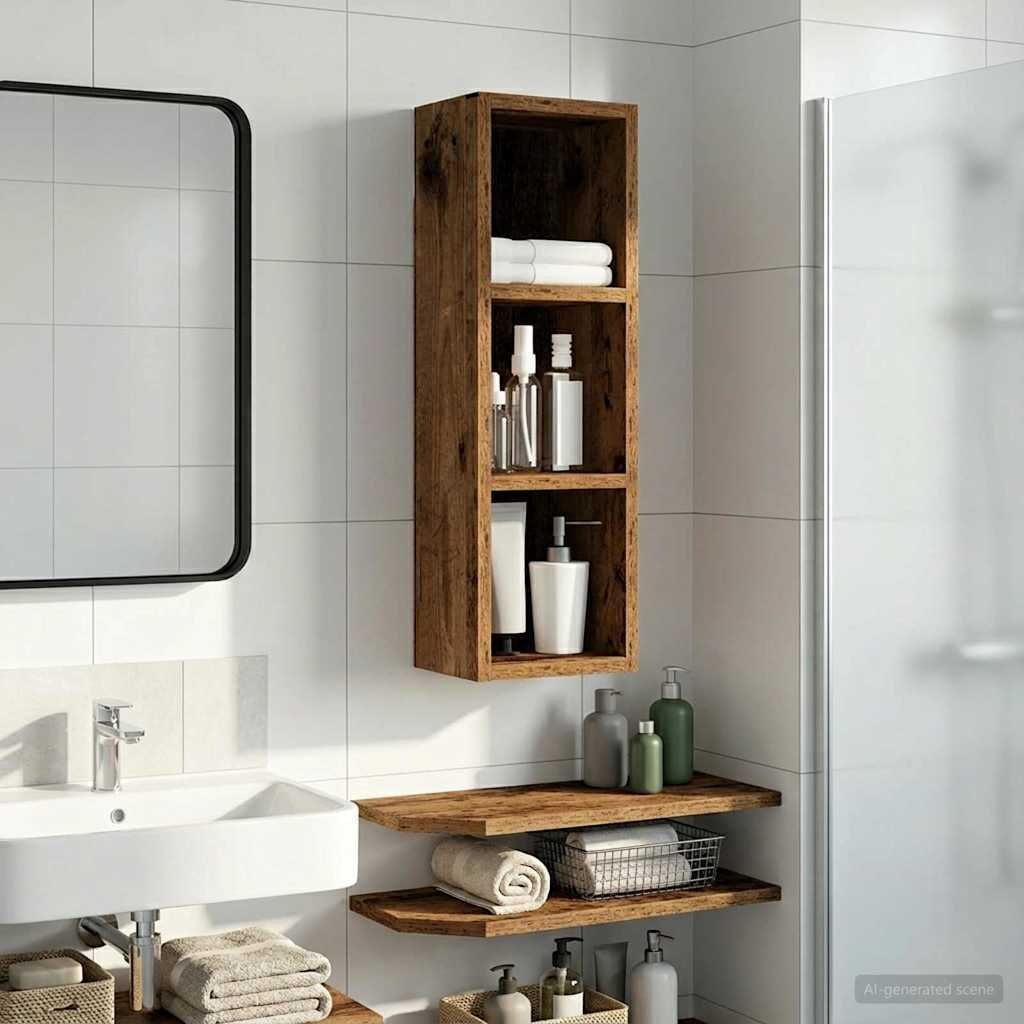 vidaXL vidaXL Szafka ścienna łazienkowa Stare drewno 20 x 16 x 62,5 cm