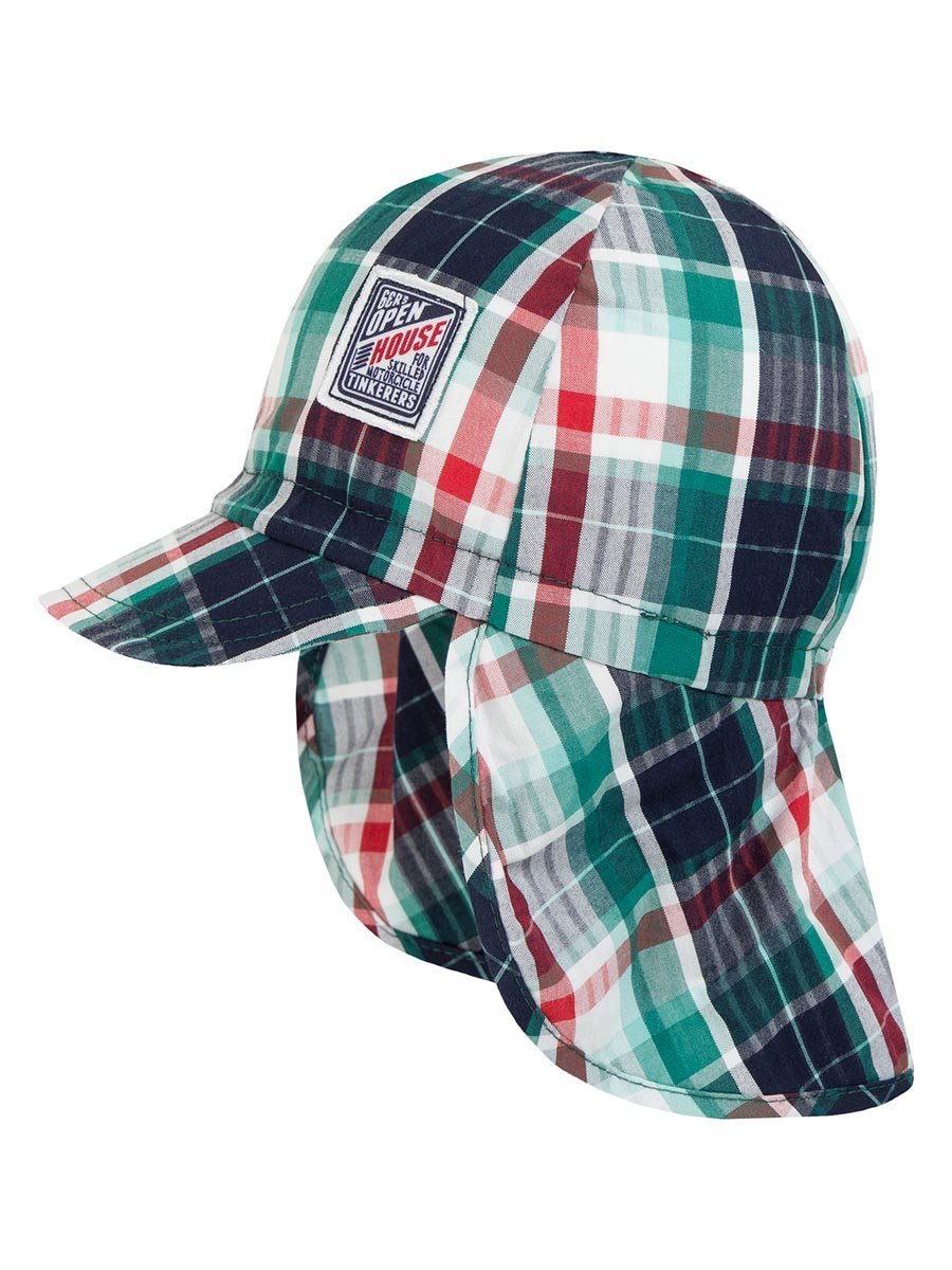 Chłopięca czapka z ochroną na kark zielona Döll