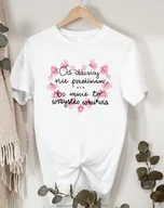 Koszulki i topy damskie - Biała koszulka damska - miniaturka - grafika 1