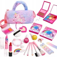 Zabawki kreatywne - ZESTAW KOSMETYKÓW DO MALOWANIA DLA DZIEWCZYNEK PLUSZOWA TOREBKA JEDNOROŻEC - miniaturka - grafika 1