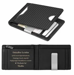 Smart portfel skórzany z grawerem w kolorze czarnym dla dziadka - Karbonowy - Portfele Smart portfel skórzany z grawerem w kolorze czarnym dla dziadka - Karbonowy - Portfele - miniaturka - grafika 1