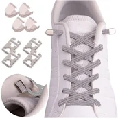 Akcesoria obuwnicze - Sznurówki eleganckie bez wiązania srebrna nitka - miniaturka - grafika 1