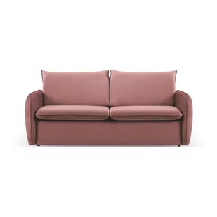 Różowa aksamitna rozkładana sofa 194 cm Vienna – Cosmopolitan Design - Sofy i kanapy - miniaturka - grafika 1