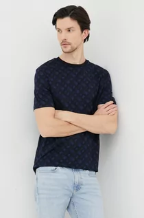 Koszulki męskie - BOSS t-shirt bawełniany kolor granatowy wzorzysty - Boss - grafika 1