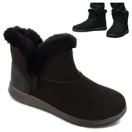 Kapcie damskie - Botki Damskie Ciepłe Wsuwane Buty Jesienne Wygodne Lekkie Czarne Befado 37 - miniaturka - grafika 1