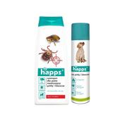 Szampony i odżywki dla psów - HAPPS Szampon + Aerozol dla psów zwalczający pchły i kleszcze - miniaturka - grafika 1