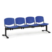 Inne meble biurowe - Euroseat Plastikowa ławka ISO, 4-siedziska, czarne nogi 300240 - miniaturka - grafika 1