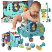 Zabawki sensoryczne - DUŻY SŁONIK UKŁADANKA EDUKACYJNA MONTESSORI WBIJAK ZABAWKA SENSORYCZNA SŁOŃ - miniaturka - grafika 1