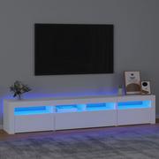Szafki RTV - Lumarko Szafka pod TV z oświetleniem LED, biała - miniaturka - grafika 1