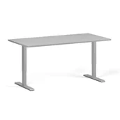 Biurka - Stół z regulacją wysokości, 1 silnik, 745 - 1235 mm, blat 1600 x 800 mm, podstawa szara, szary - miniaturka - grafika 1