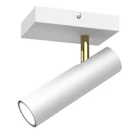 Lampy sufitowe - Stylowa, biało-złota lampa sufitowa - reflektor LX 335 z serii AXION - miniaturka - grafika 1