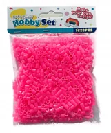 Prace ręczne dla dzieci - KORALIKI DO PRASOWANIA ZESTAW KORALIKÓW 1000 sztuk RÓŻOWE DLA DZIECI - miniaturka - grafika 1