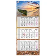 Kalendarze - Kalendarz 2026 trójdzielny główka płaska Bałtyk - kalendarz - miniaturka - grafika 1
