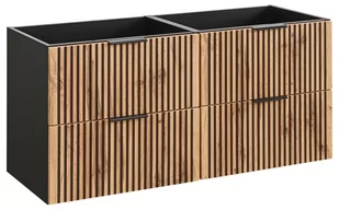 WISZĄCA Szafka do Łazienki CZARNA 120 cm RYFLOWANA - Szafki łazienkowe WISZĄCA Szafka do Łazienki CZARNA 120 cm RYFLOWANA - Szafki łazienkowe - miniaturka - grafika 1