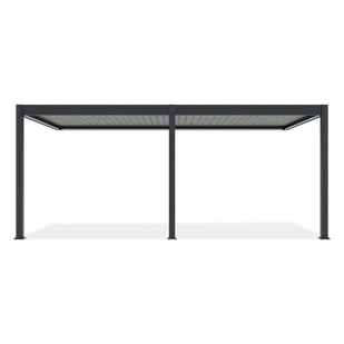 Automatyczna pergola przyścienna z oświetleniem ELEGANCE WALL AUTOMATIC 3x6 Anthracite/Light Grey - Gutroof - Kratki i pergole - miniaturka - grafika 1