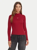 Swetry damskie - Guess Jeans Golf W5BP23 KA0H1 Czerwony Slim Fit - miniaturka - grafika 1