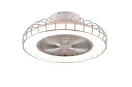 Lampy sufitowe - Wentylator sufitowy z lampą LED SANDFJORD R64122106 srebrny - miniaturka - grafika 1