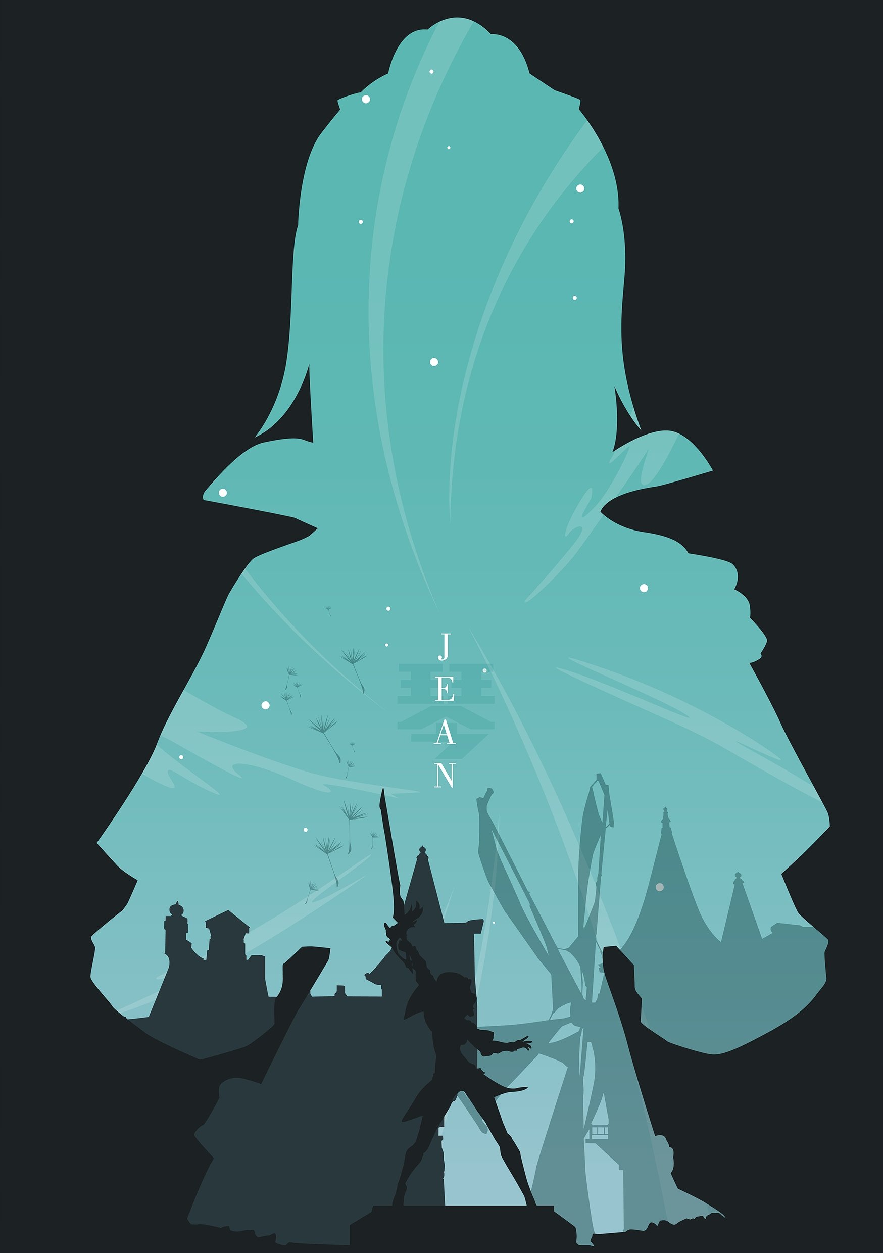 Plakat A2 Genshin Impact Jean