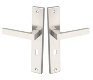 Klamki - Kuchinox klamki Klamka QUBIK do drzwi wewnętrznych na szyldzie długim na klucz KGQ_311A KGQ_311A - miniaturka - grafika 1