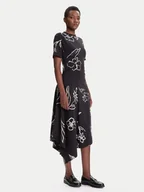 Sukienki - Desigual Sukienka codzienna Calma 25WWVK44 Czarny Regular Fit - miniaturka - grafika 1