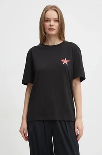 Guess Jeans t-shirt bawełniany damski kolor czarny W4BI55 K8HM0 - Koszulki sportowe damskie - miniaturka - grafika 1