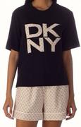 Kurtki i kamizelki sportowe damskie - DKNY bawełniana piżama damska z krótkimi rękawami i krótkimi nogawkami YI2522591, Kolor czarno-beżowy, Rozmiar XS, DKNY - Primodo.com - miniaturka - grafika 1