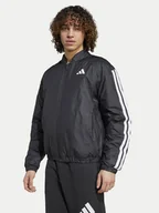 Kurtki męskie - adidas Kurtka bomber Essentials 3-Stripes JD1294 Czarny Loose Fit - miniaturka - grafika 1