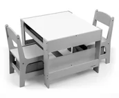 Wyposażenie pokoiku dziecięcego - Zestaw mebli - Stolik i dwa krzesełka Sven Grey - miniaturka - grafika 1