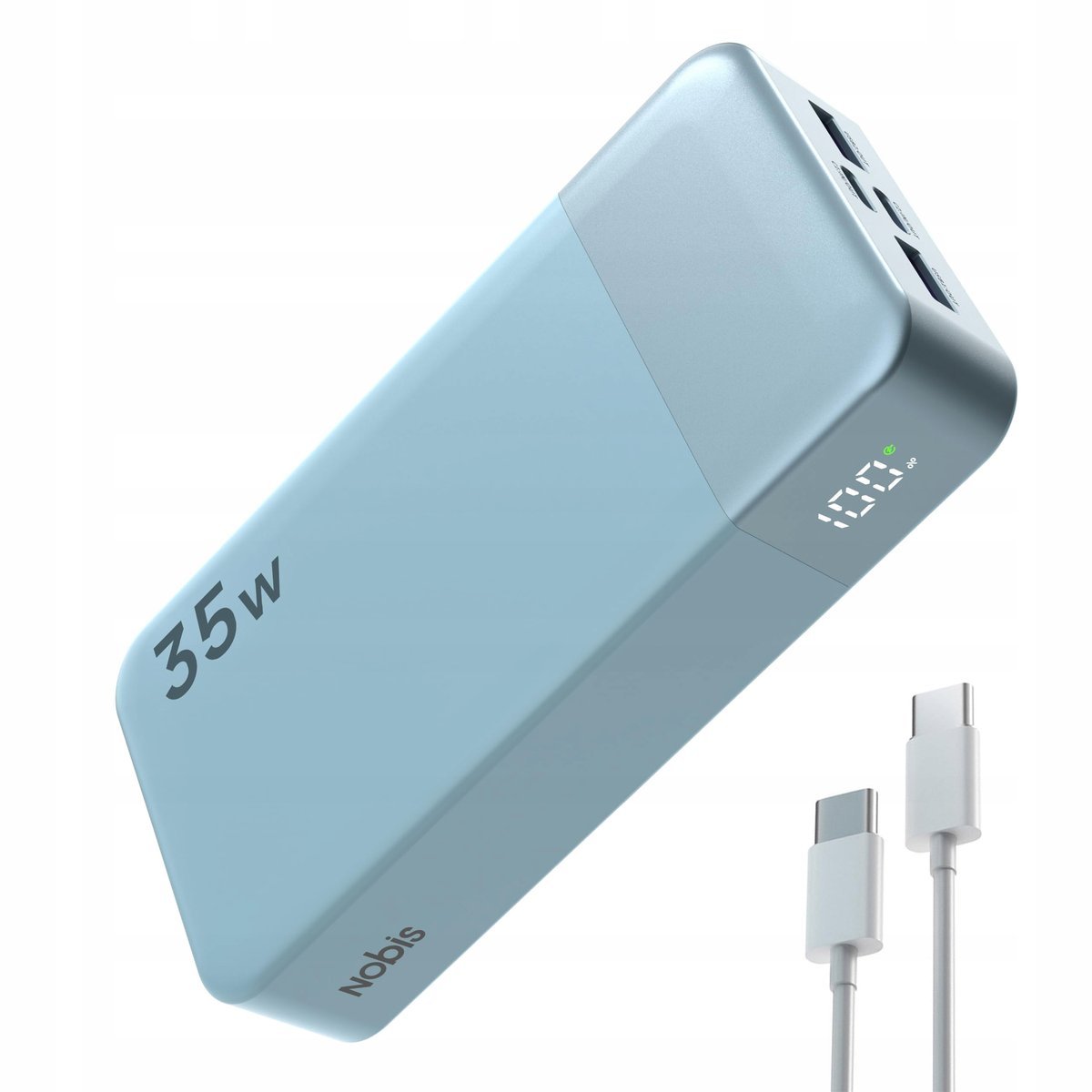 NOBIS Power Bank 20000mAh USB C 35W 4 Porty LED Wyświetlacz
