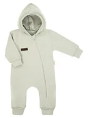 Pajacyki dla niemowląt - Niemowlęcy pajac dresowy z kapturem oliwkowy Nicol,r.86 - miniaturka - grafika 1