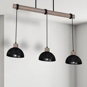 Lampy sufitowe - Milagro Lampa wisząca ERIK Sawn black/Patinated wood 3XE27 MLP7640 - miniaturka - grafika 1