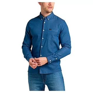 Koszule męskie - Lee Męska koszula Slim Button DOWN Shirt, Lake Blue, rozmiar S - grafika 1