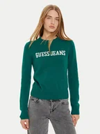 Swetry damskie - Guess Jeans Sweter W4BR10 Z3HM1 Zielony Regular Fit - miniaturka - grafika 1